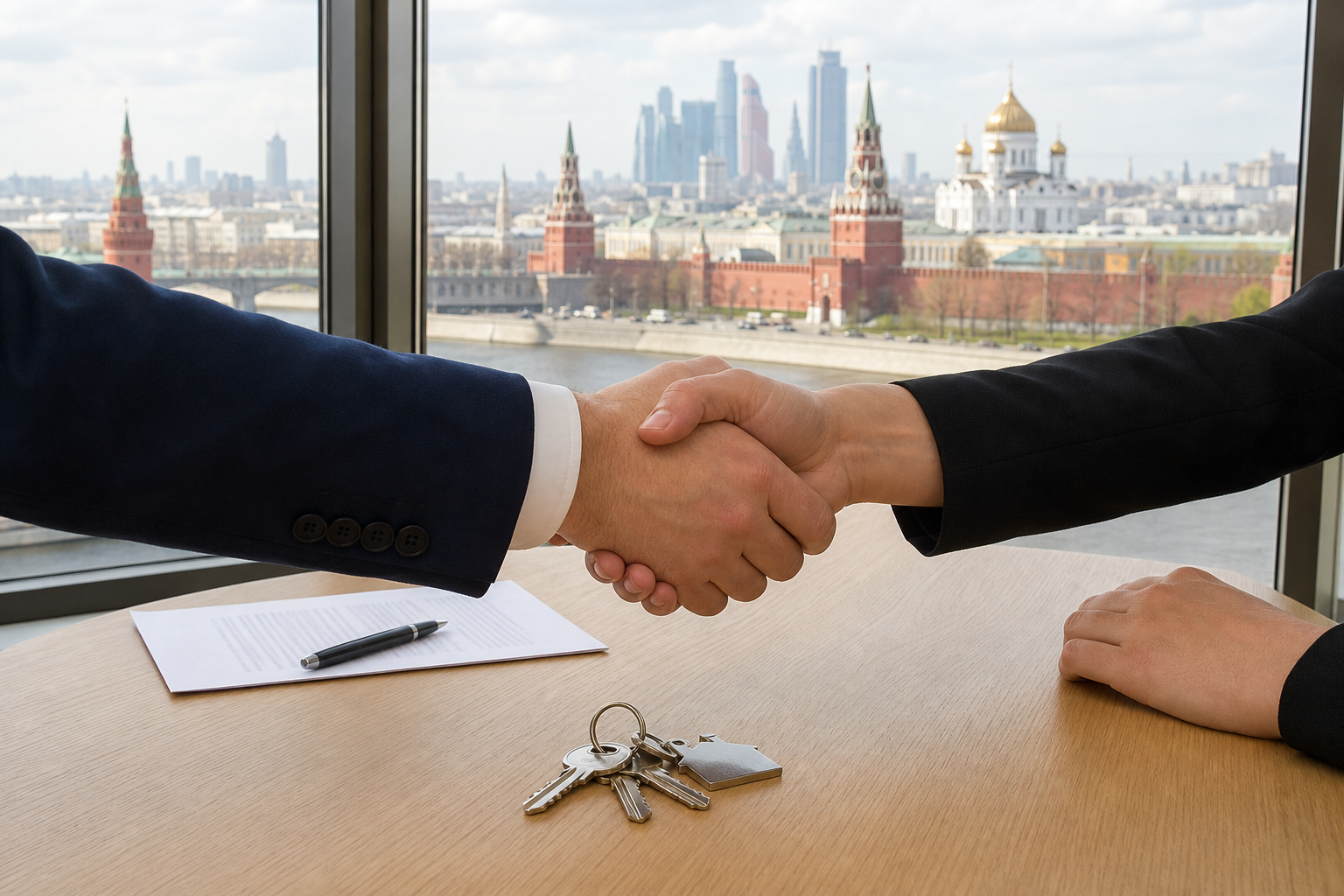 Подписание договора купли-продажи квартиры в Москве